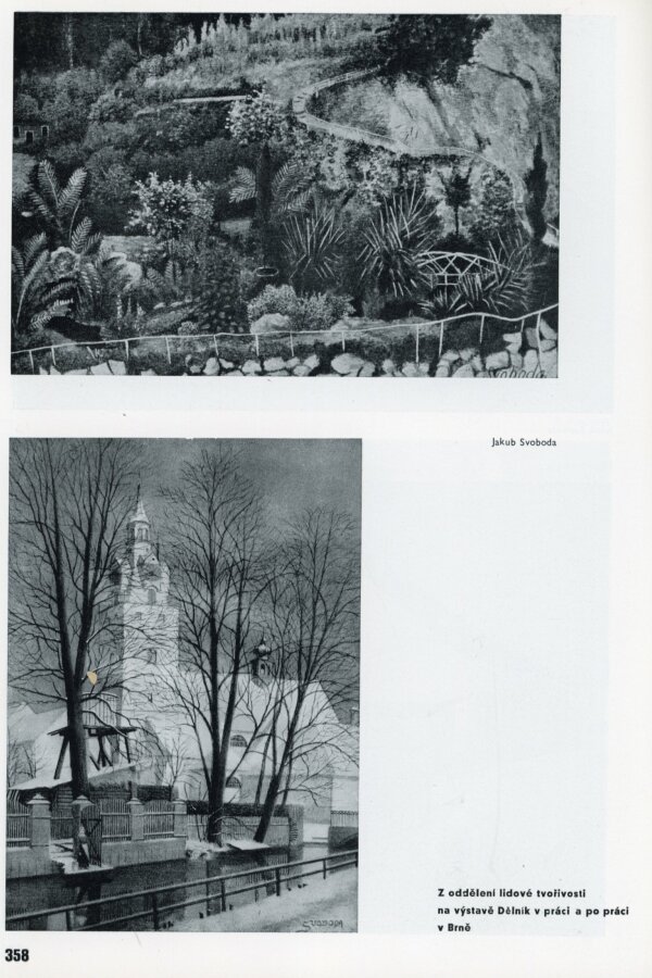 Reprodukce z časopisu: Blok, časopis pro umění, ročník III, č. 8, Brno 1948–1949, Blok Informace o kulturní práci, s. 358